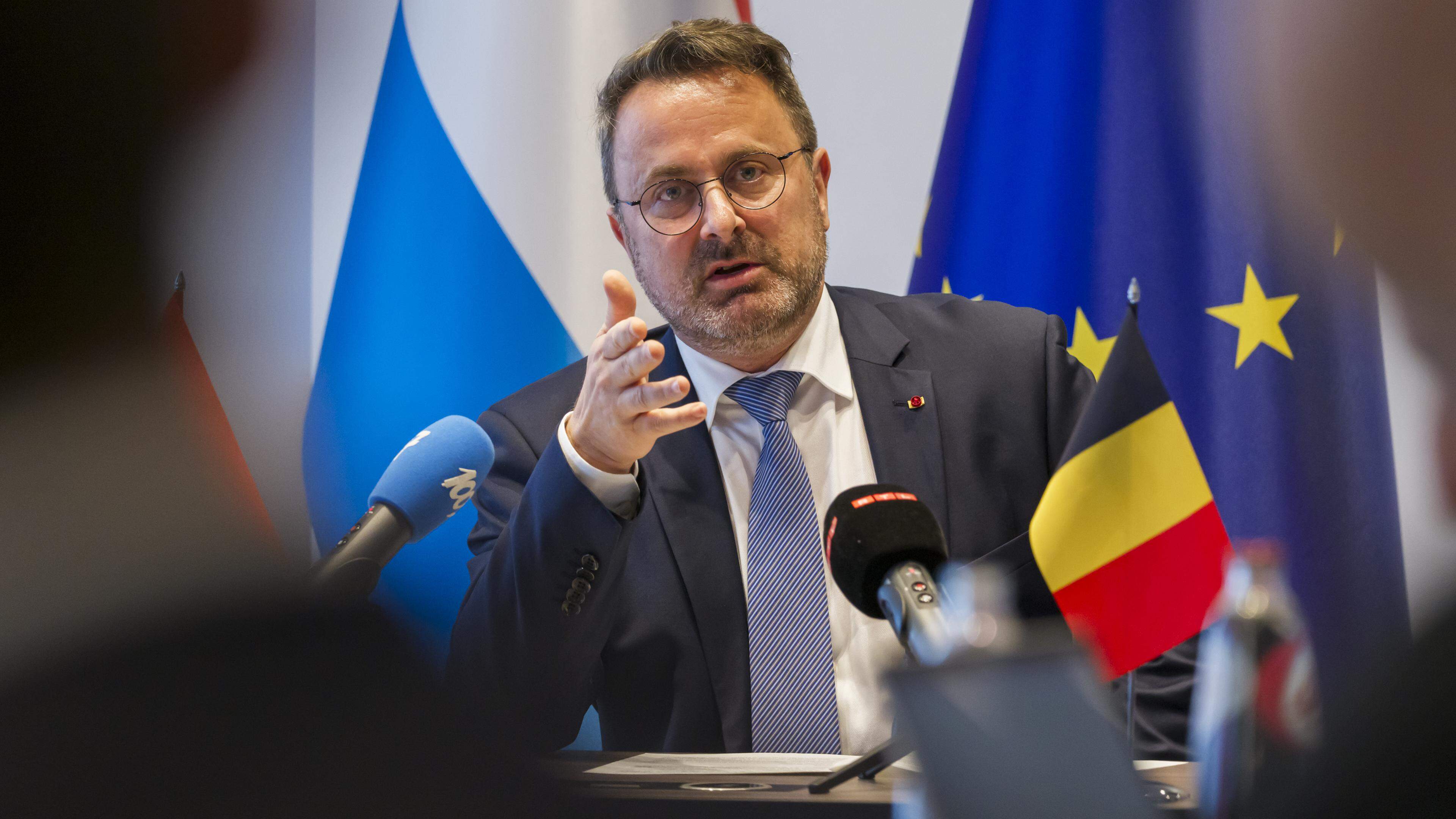 Außenminister Xavier Bettel sprach am Rande eines Staatsbesuchs in Brüssel zu Journalisten.