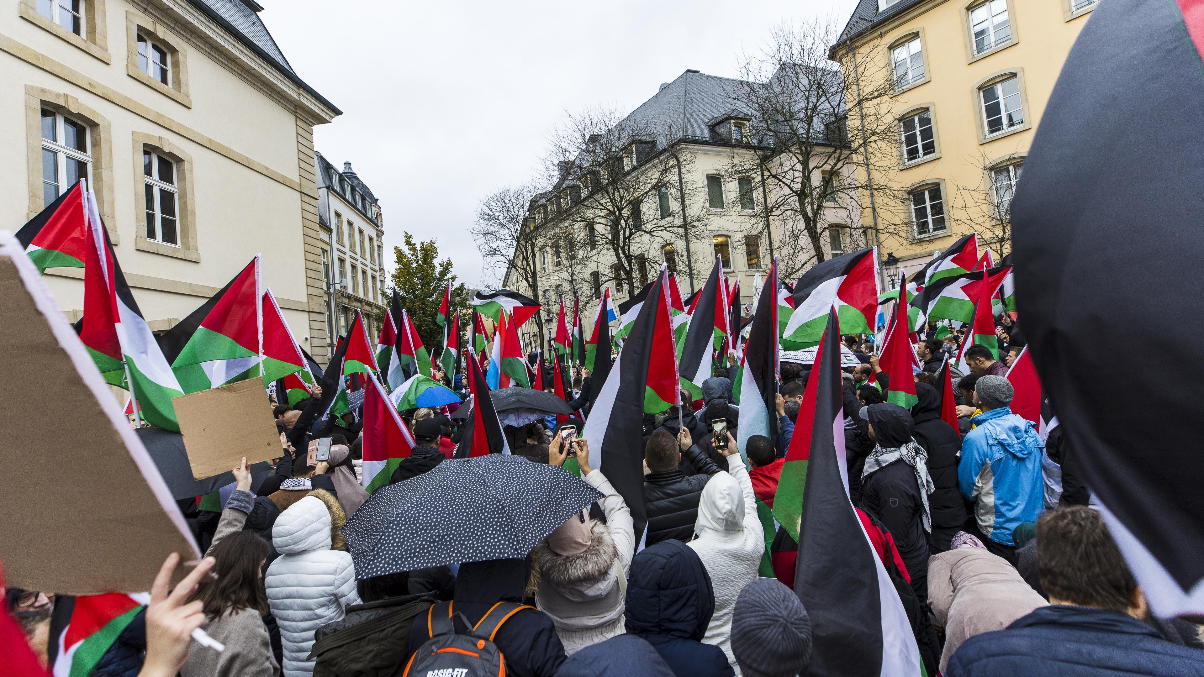 Eine propalästinensische Demo in Luxemburg-Stadt.