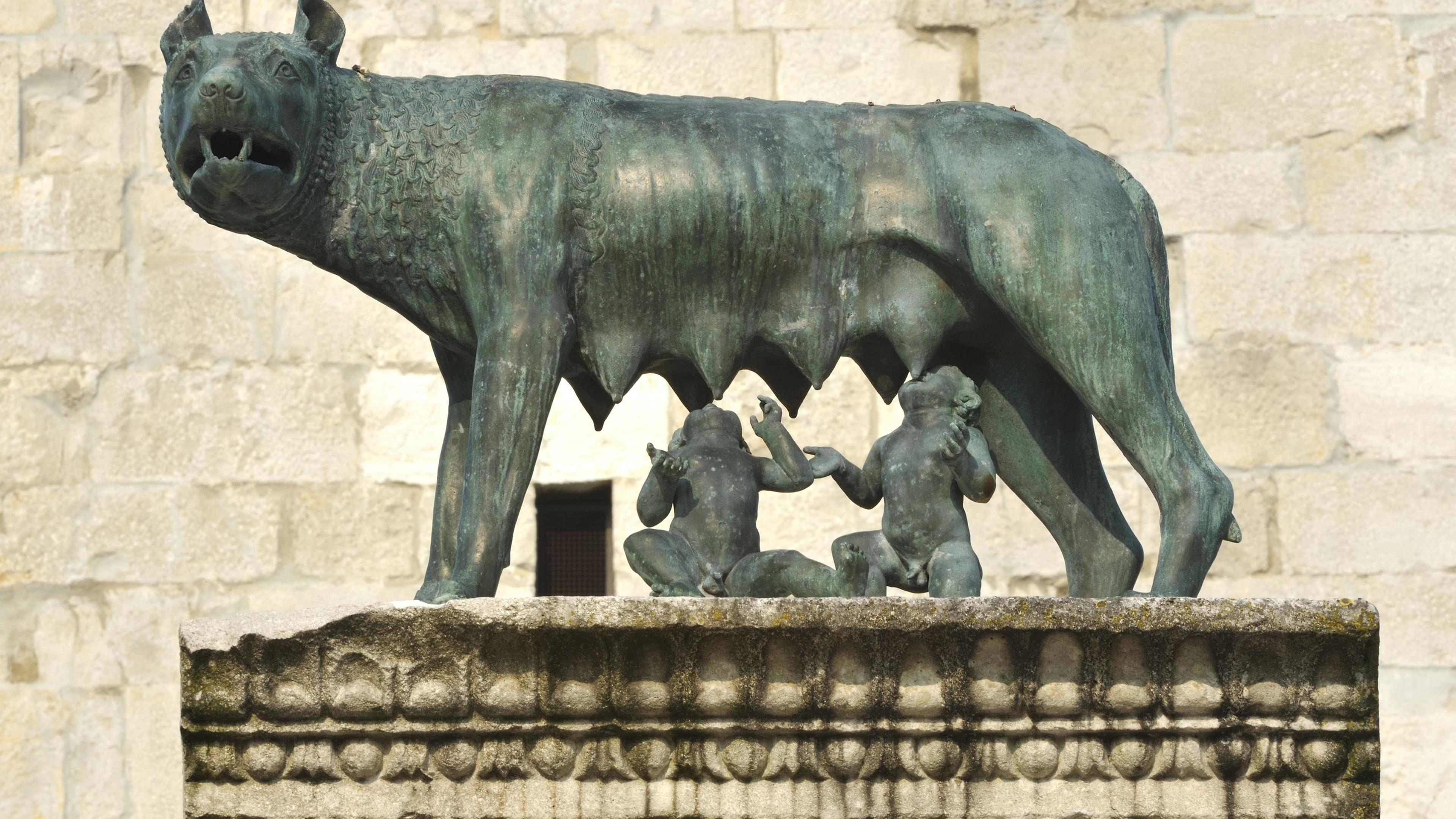 Имя основателя рима. Ромул древний Рим. Капитолийская волчица в Риме. Капитолийская волчица скульптура древнего Рима.