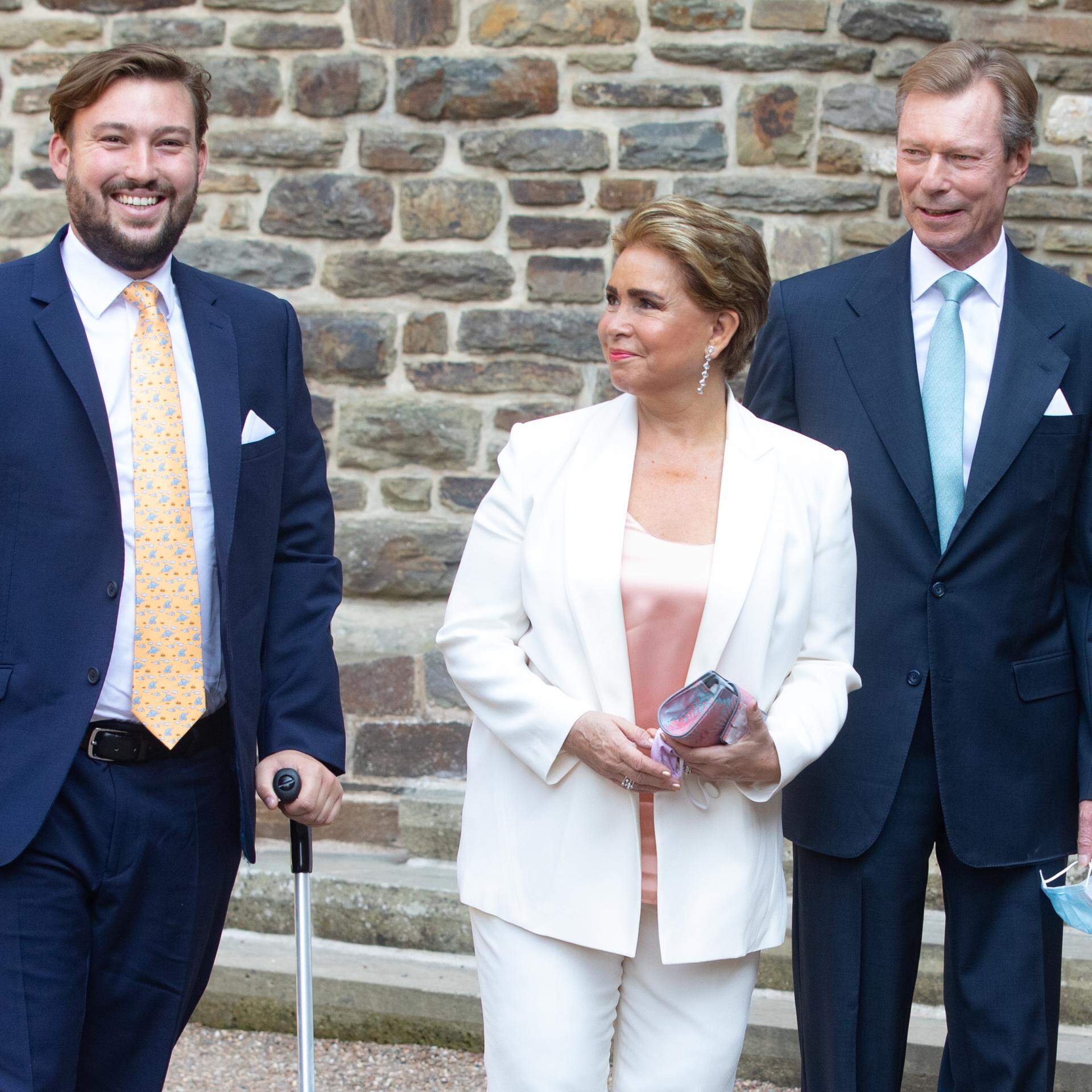 Prinz Sébastien mit Großherzogin Maria Teresa und Großherzog Henri bei der Taufe von Prinz Charles im Jahr 2020.