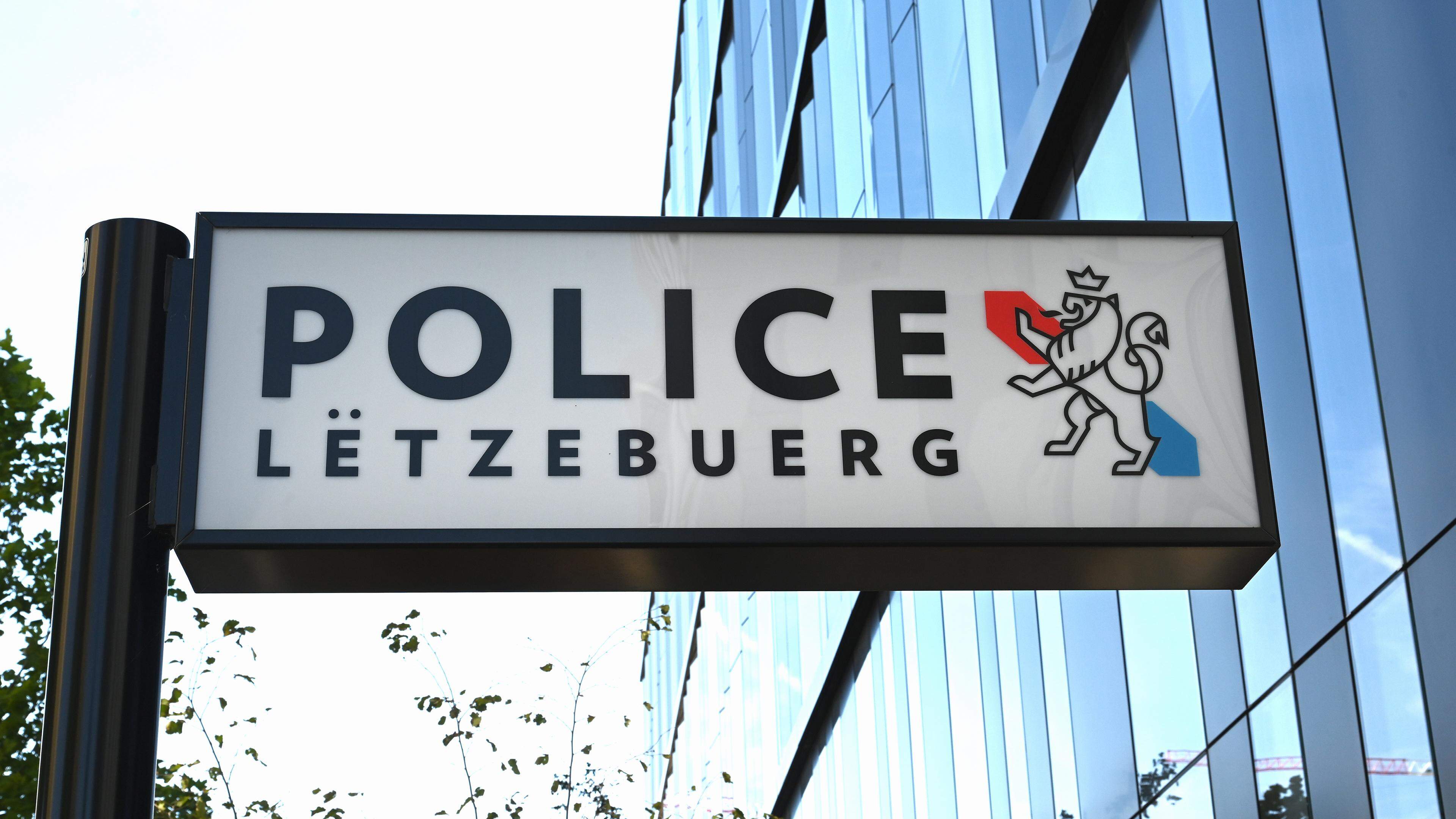 07 August 2022, Luxembourg, Luxemburg: Logo, lettering Police Letzebuerg, the police in Luxembourg Photo: Horst Galuschka/dpa/Horst Galuschka  dpa (Photo by Horst Galuschka/picture alliance via Getty Images)