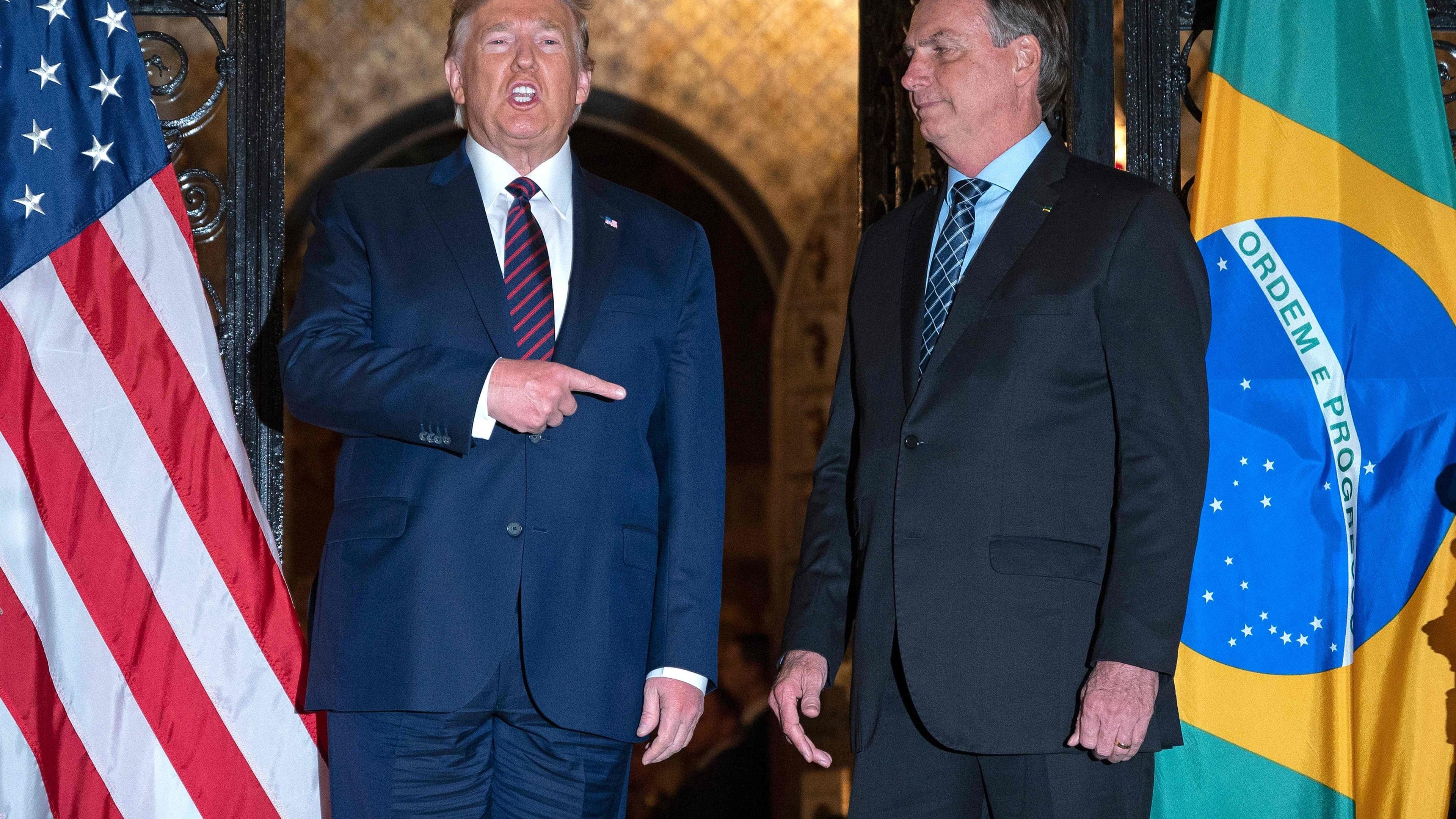 US-Präsident Donald Trump und der rechtspopulistische Präsident von Brasilien, Jair Bolsonaro, stehen sich politisch nahe.