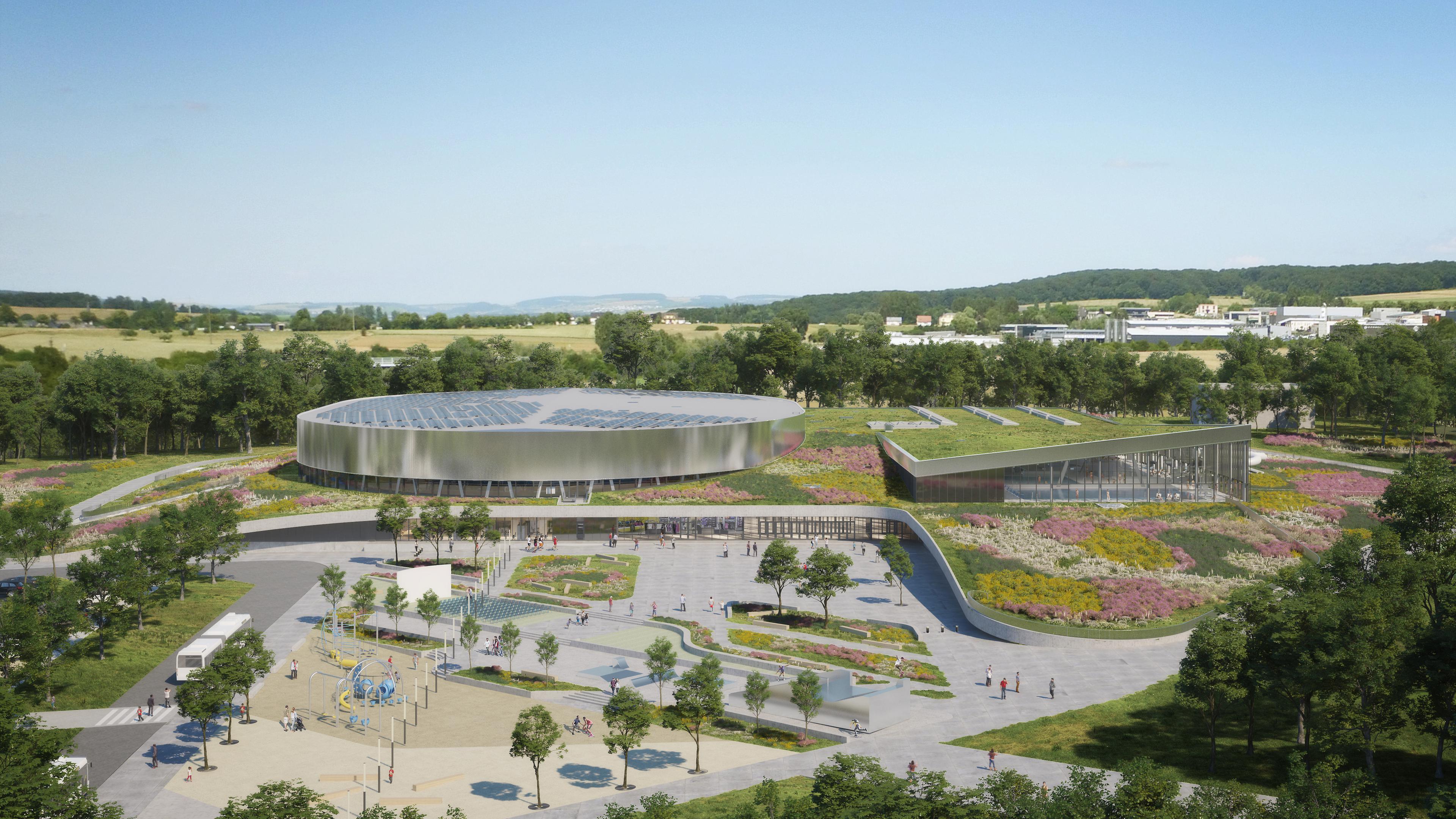 Auf dem Gelände „Op Gréimelter“ soll bis 2027 ein Komplex mit Radrennbahn, Sporthalle, Hallenbad und Parkplätzen entstehen. Später wird sich dort ebenfalls die Mondorfer École internationale ansiedeln. 