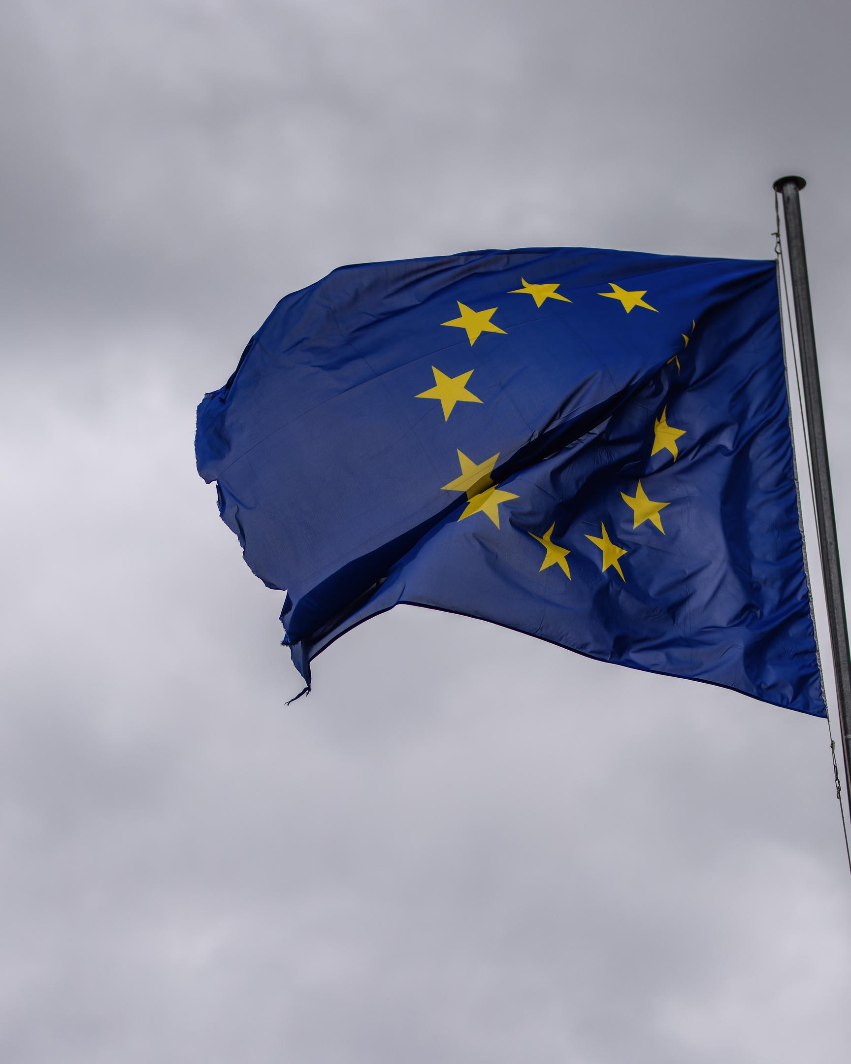 ARCHIV - 29.05.2024, Frankreich, Straßburg: Die Flagge der Europäischen Union weht vor dem Gebäudes des Europäischen Parlaments im Wind. (zu dpa: «Welche Abgeordneten aus Rheinland-Pfalz ziehen ins EU-Parlament ein?») Foto: Philipp von Ditfurth/dpa +++ dpa-Bildfunk +++