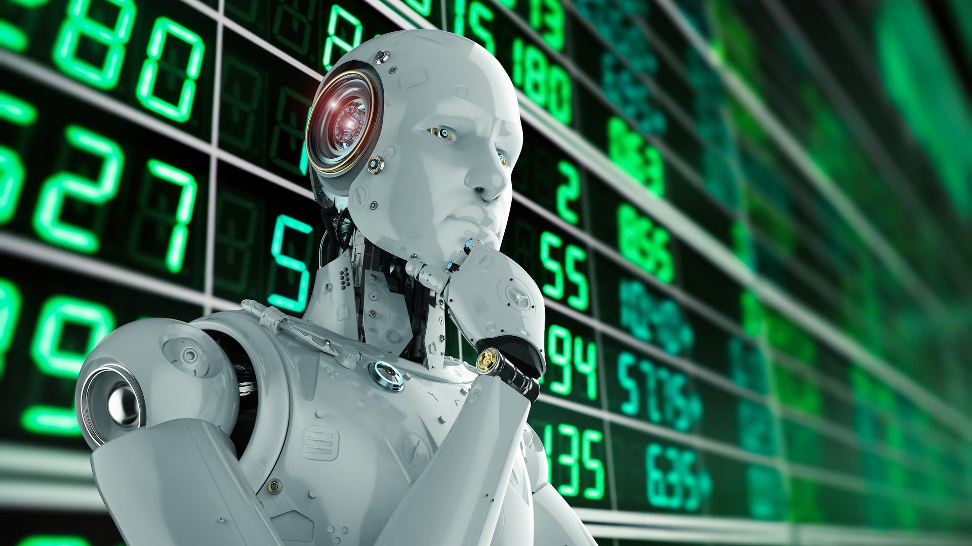 Искусственный интеллект в бизнес процессах. Торговый робот. Искусственный интеллект. Робот с искусственным интеллектом. Робот трейдер.