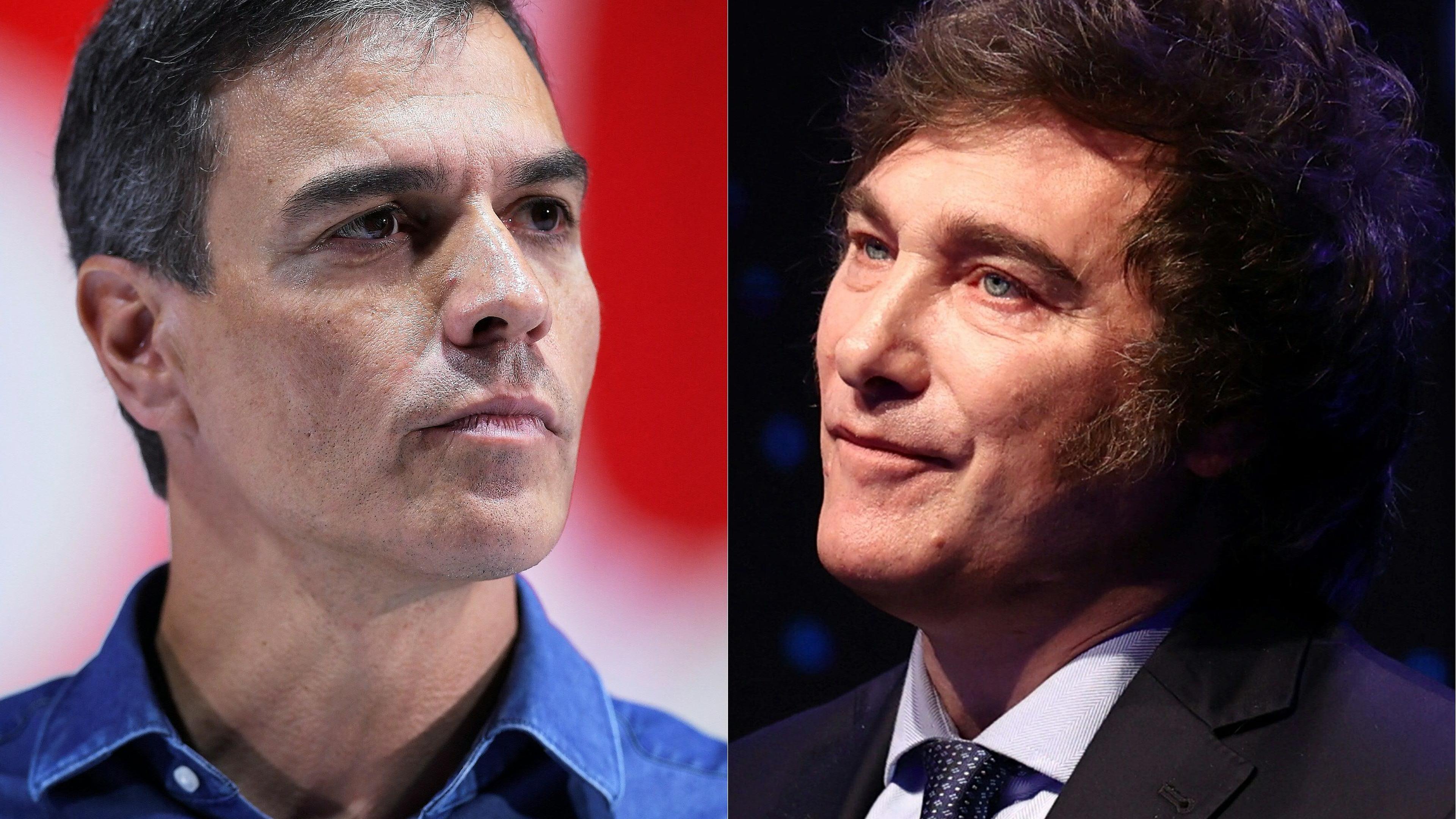 Der Streit zwischen dem argentinischen Präsidenten Javier Milei (r.) und dem spanischen Ministerpräsidenten Pedro Sanchez (l.) droht vollends zu eskalieren.