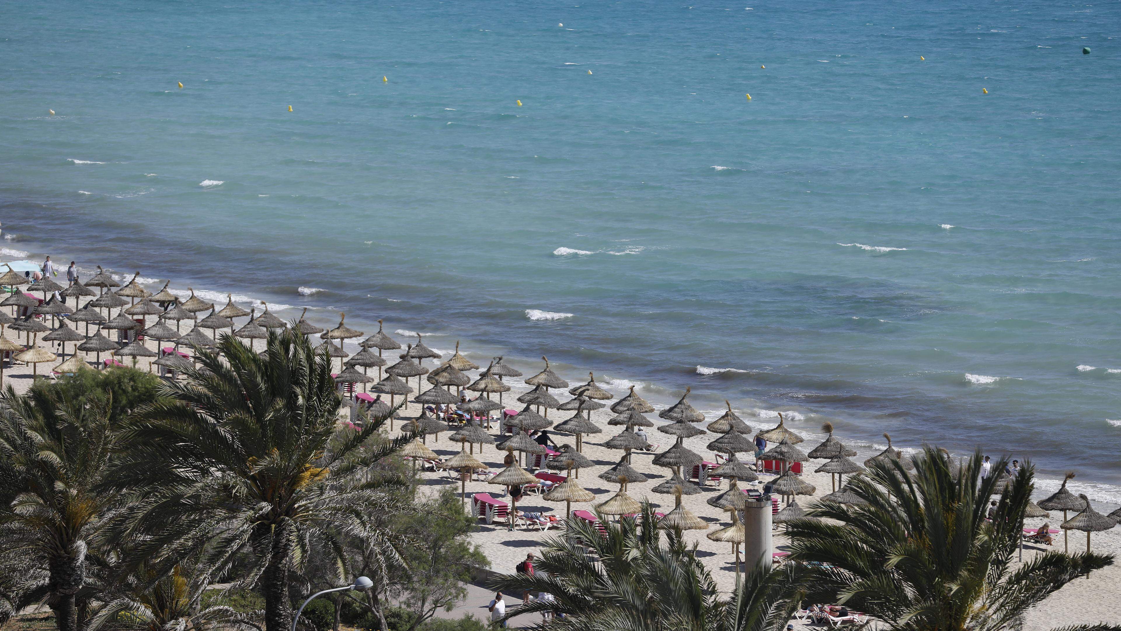Blick auf die Playa de Palma in El Arenal, Mallorca. 