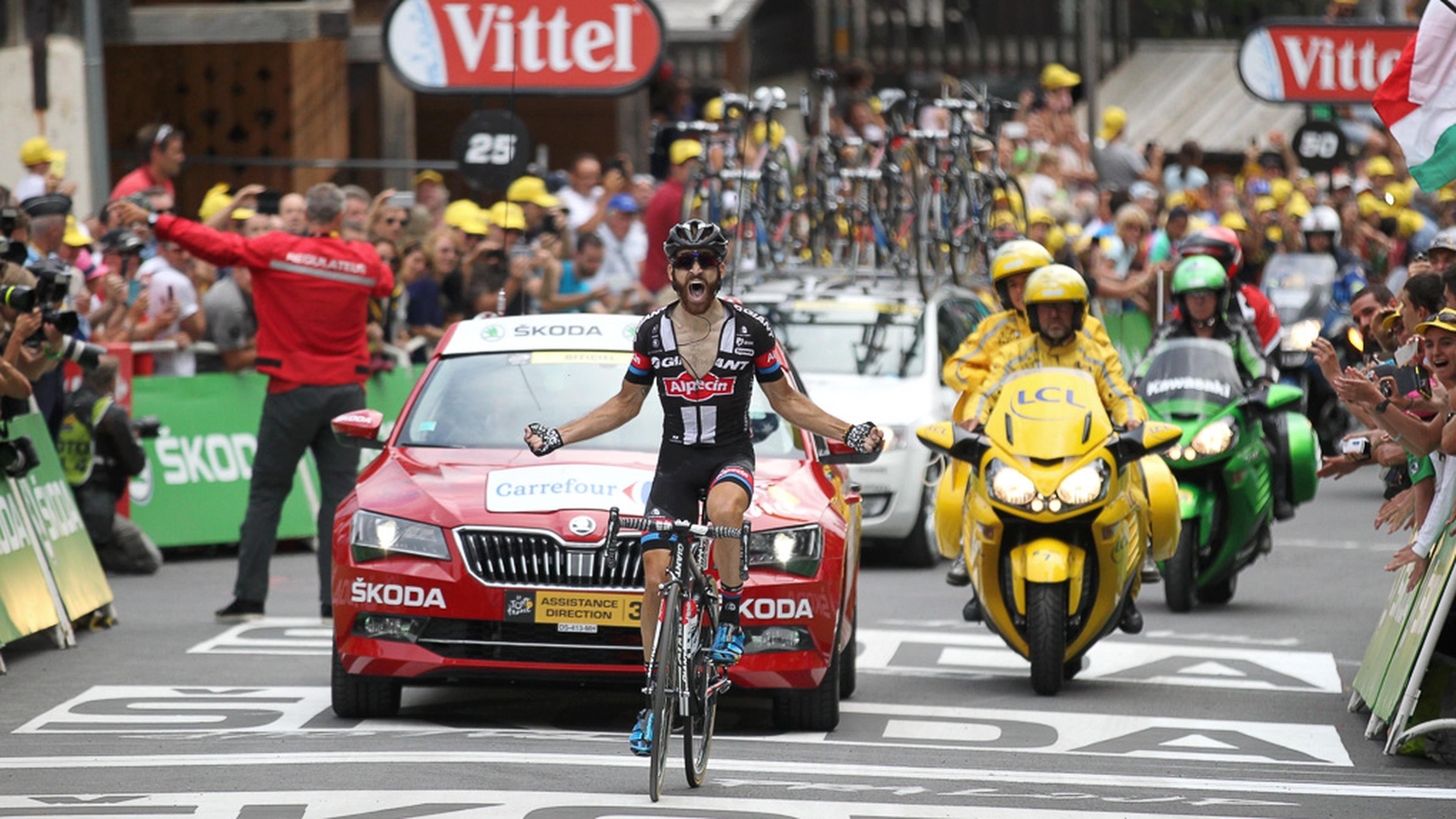 Simon Geschke (D/Giant-Alpecin) gewinnt die 17. Etappe im Alleingang - Tour de France 2015 – 17. Etappe Digne-les-Bains / Pra Loup – Foto: Serge Waldbillig