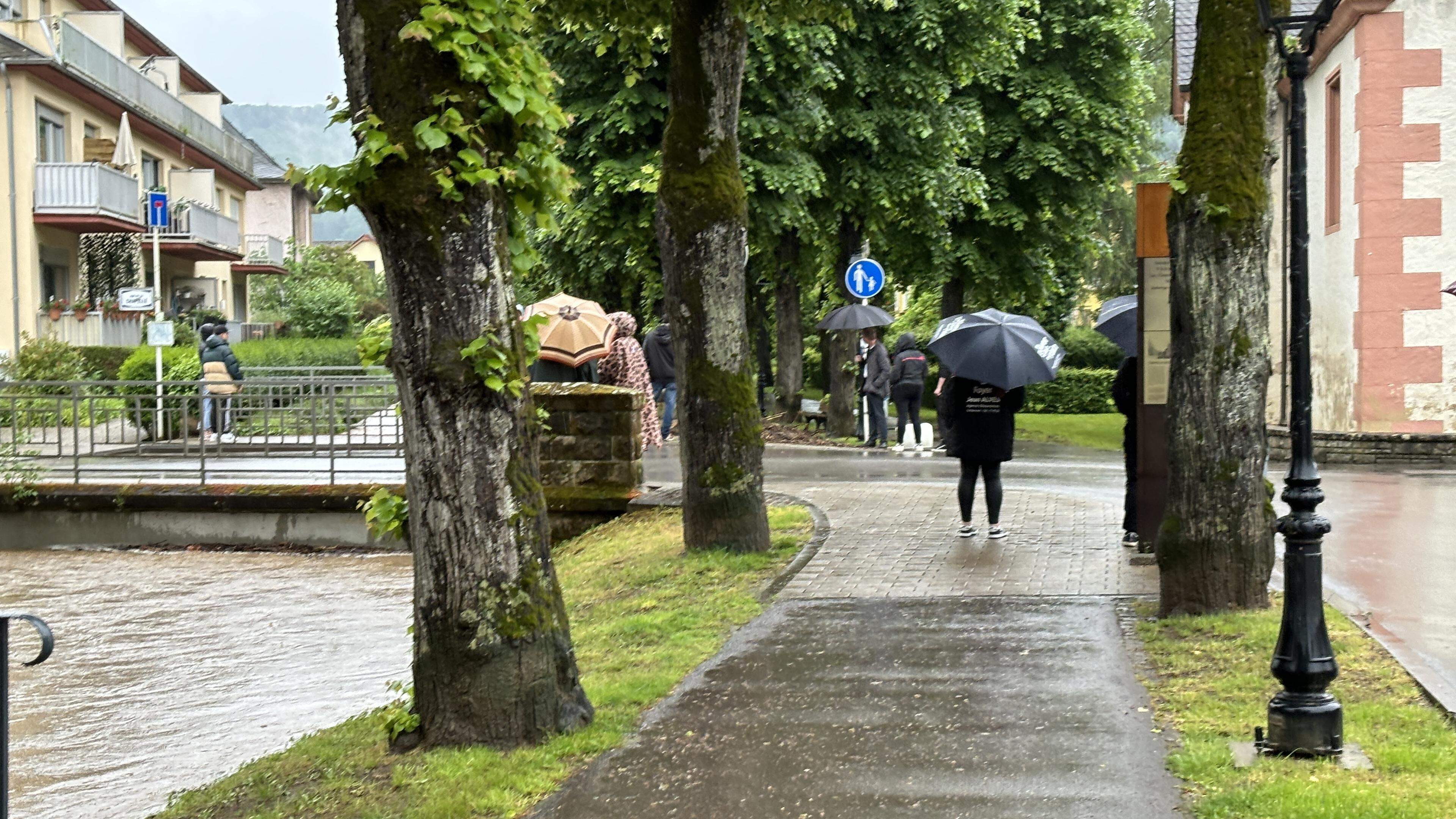Auch am Dienstag regnete es wieder in Luxemburg, wie hier in Echternach.