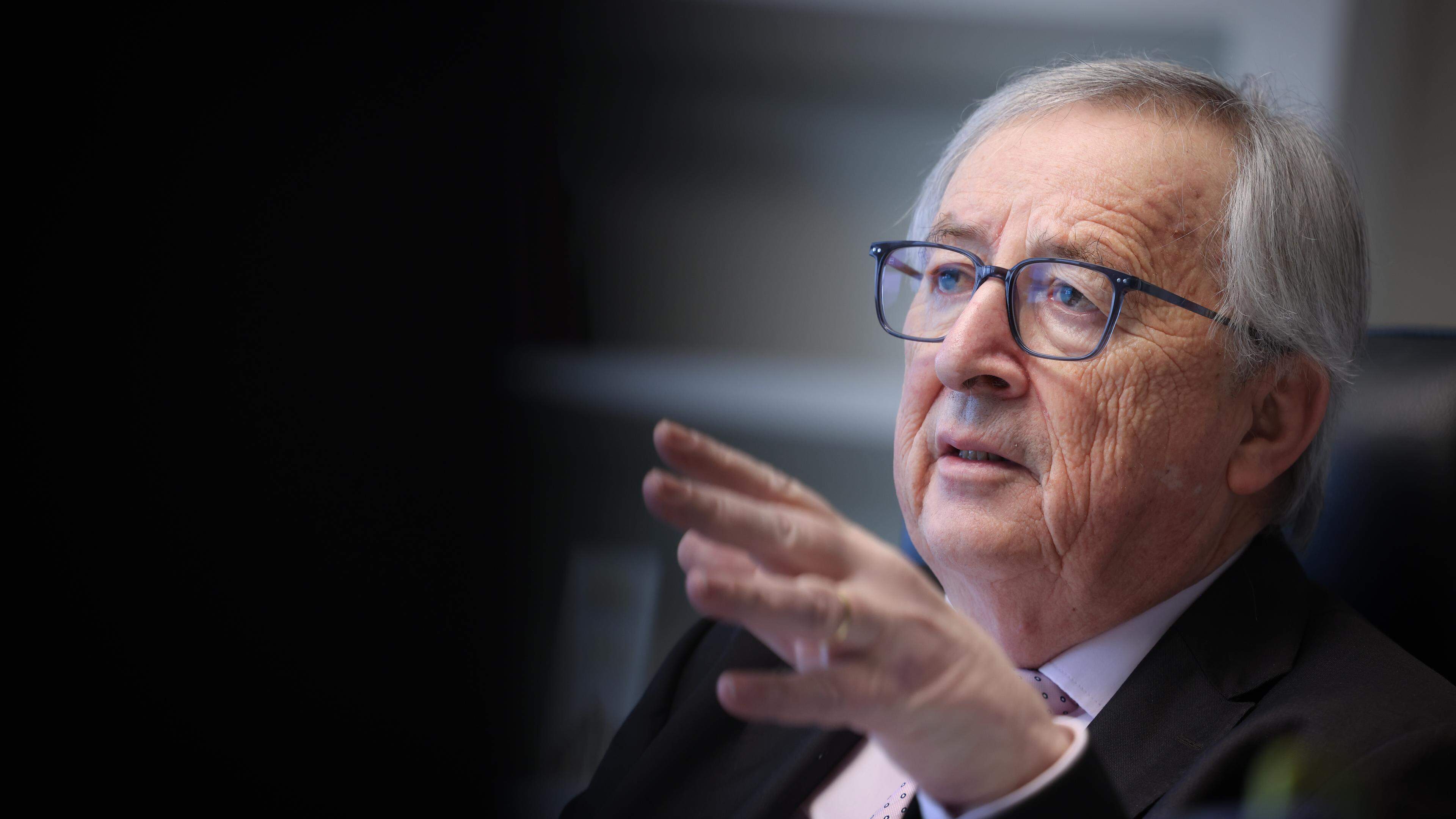 09.02.2024 Jean-Claude Juncker im Gespräch mit Télécran : " Die Situation in der Ukraine -  Krieg " , Foto : Marc Wilwert