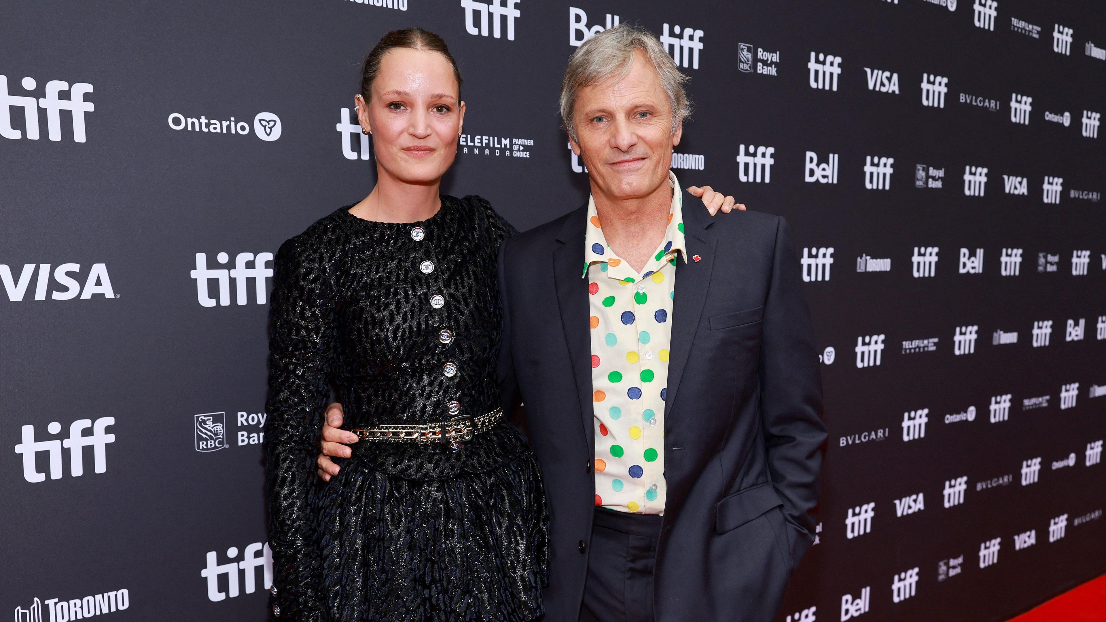 Viggo Mortensen and Vicky Krieps at the premiere of The Dead Don't Hurt during the 2023 Toronto International Film Festival