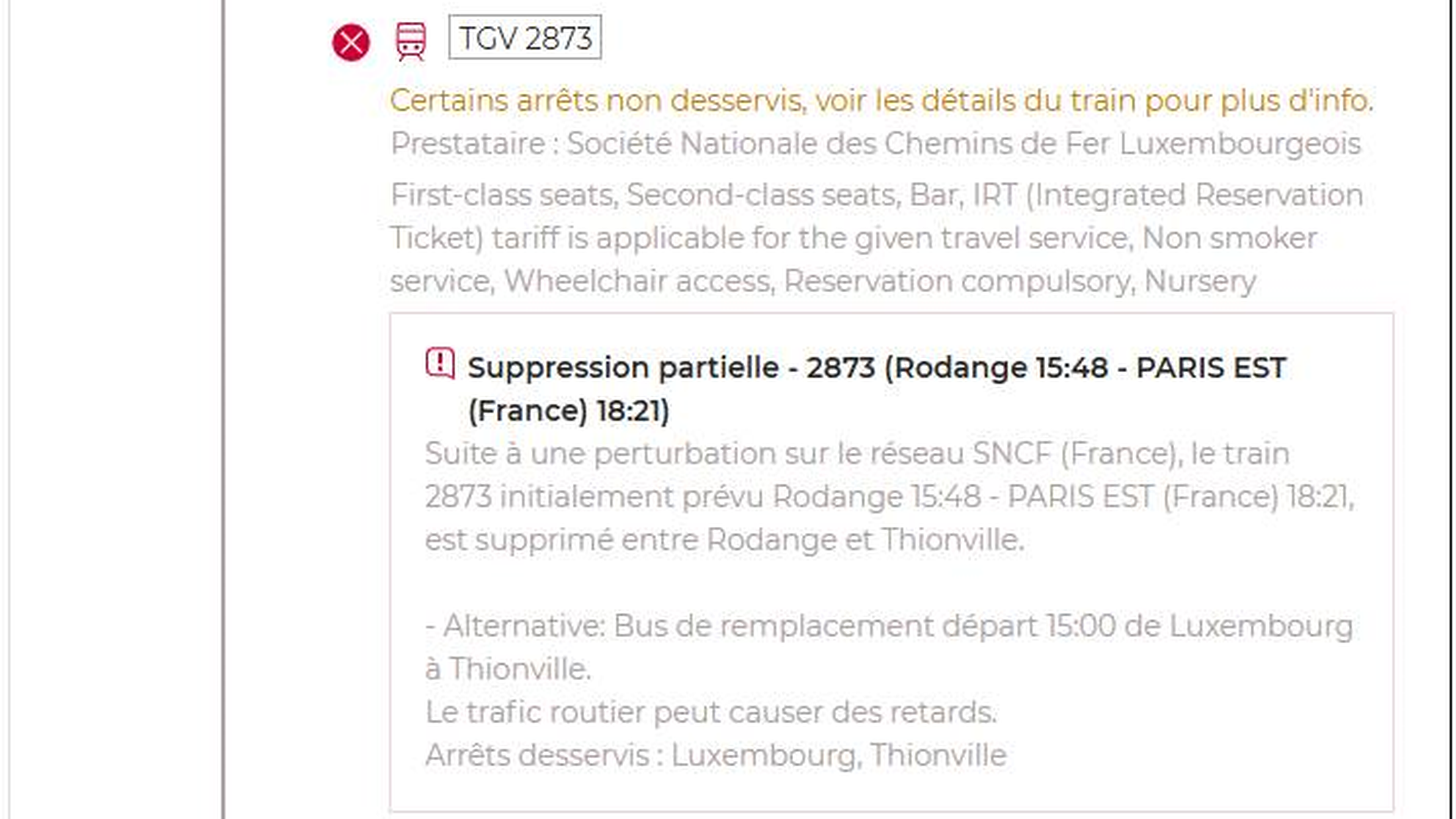 TGV-Direktverbindung von Rodange nach Paris fällt aus | Luxemburger Wort