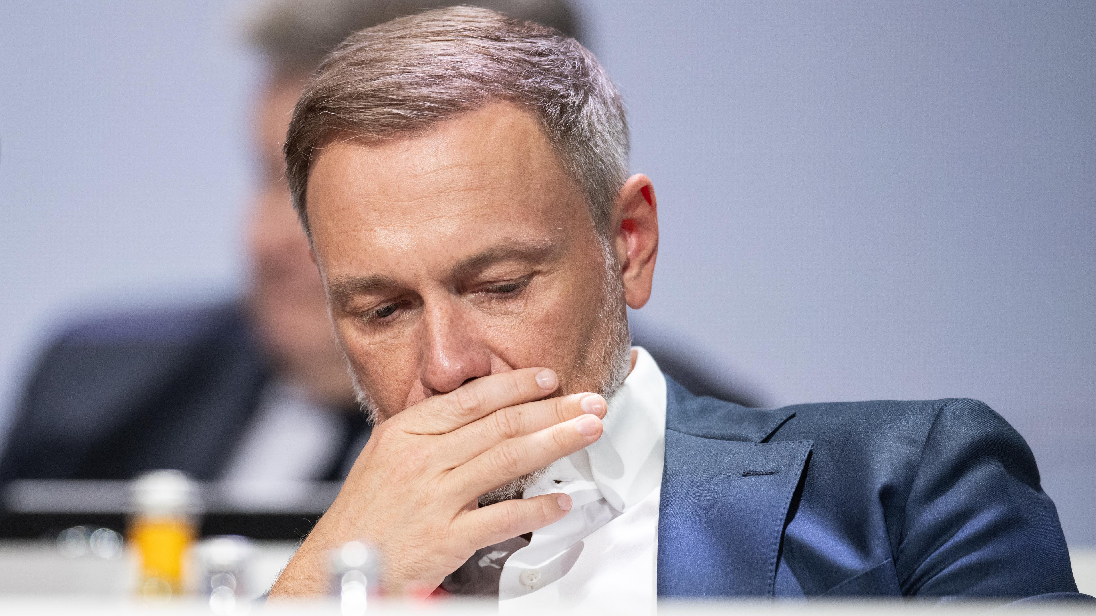 Christian Lindner, Bundesvorsitzender der FDP und Bundesminister der Finanzen, nimmt am 75. Ordentlichen Bundesparteitag der FDP teil.