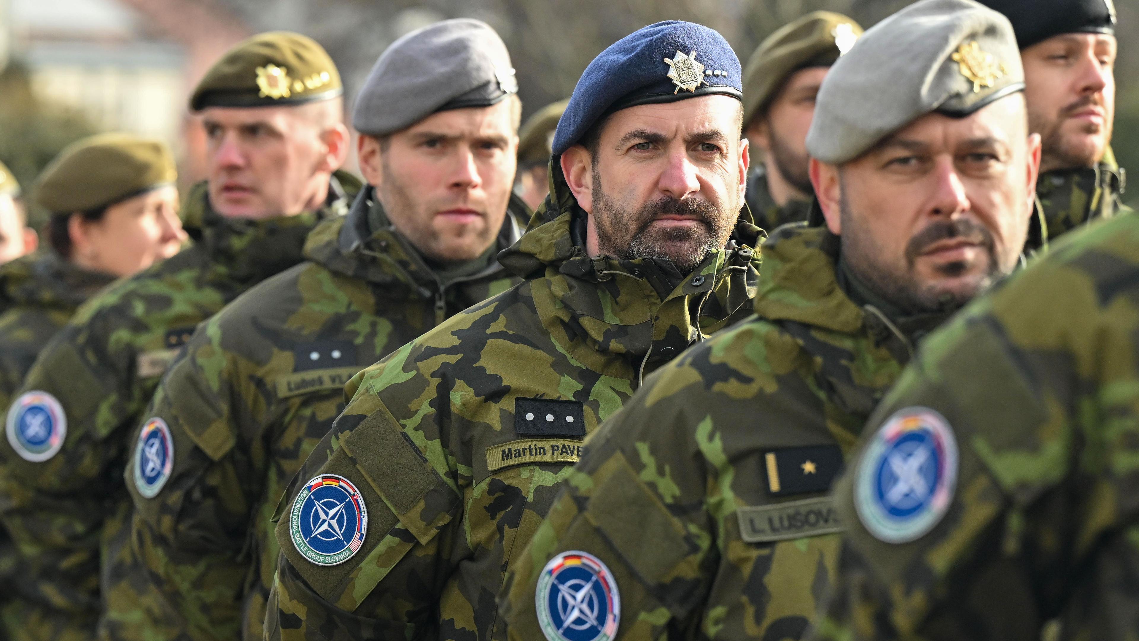 Soldaten der tschechischen Armee, Teil der Multinationalen NATO Battlegroup Slovakia, kehren von einem Auslandseinsatz in der Slowakei zurück.