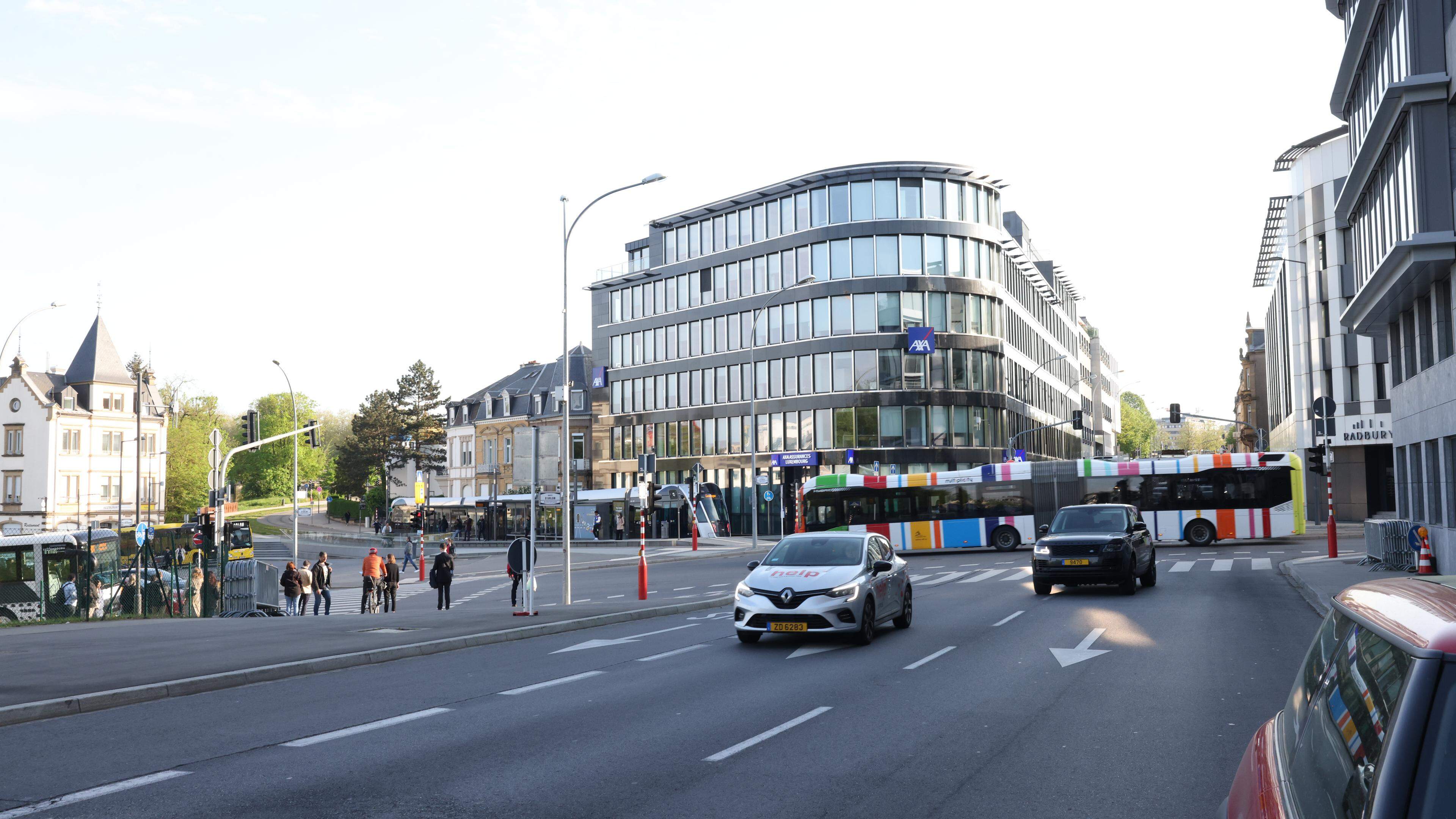 La place de l'Etoile est le point de départ de la nouvelle ligne en direction du Stade de Luxembourg.
