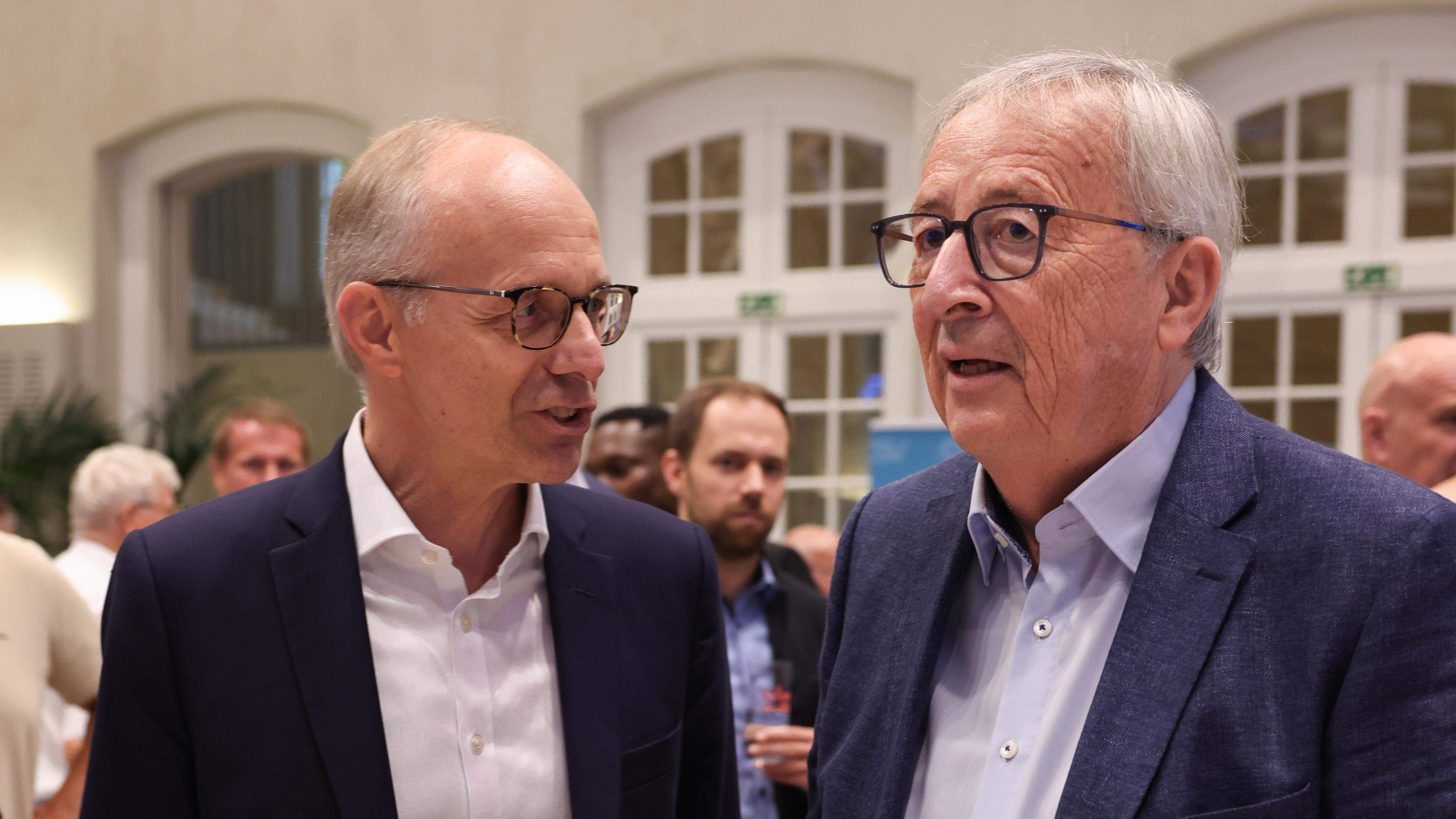 12. September 2023: Start der CSV- Wahlkampagne mit Spitzenkandidat Luc Frieden und Ex-Premier Jean-Claude Juncker.